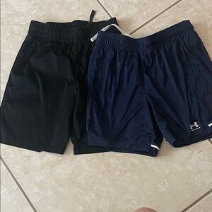 Under Armour  and cat And Jack boys Dual Pack Athletic Shorts - Black and Navy